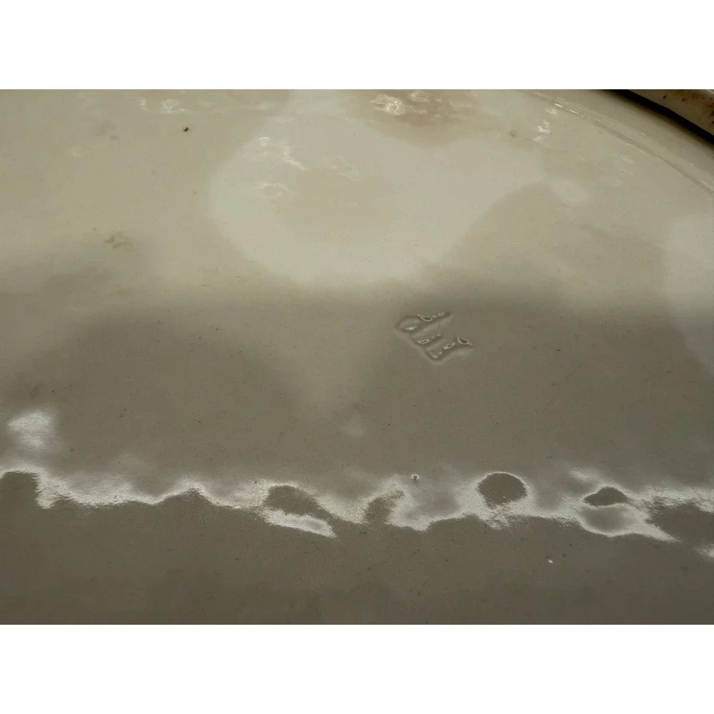 Vintage‎ Ceramic Blueberry Pie Dish w Lid and Recipe Speckled Tan 11 Inch Baker